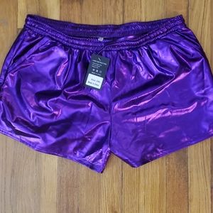 Purple metallic shorts NWT